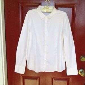 Lafayette 148 White Shirt SZ 14 Long Sleeves